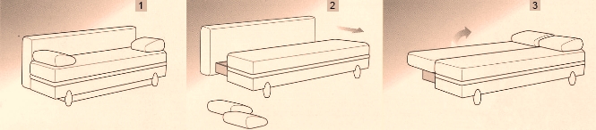 Схема раскладки диванов с механизмом трансформации Еврокнижка